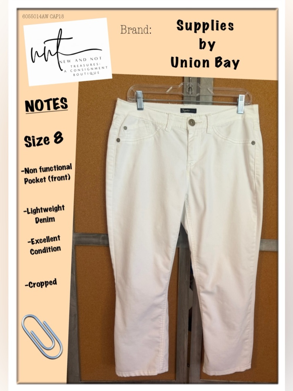 Supplies by Union Bay White Cropped Stretch Jeans Women’s Size 8